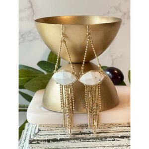 Vince Camuto Howlite & Gold Drop Earrings